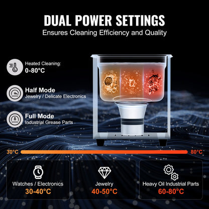 KZ-F2 - 2L VEVOR Ultrasonic Cleaner with Digital Control Panel