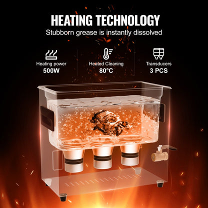 KZ-F6 - 6L Ultrasonic Cleaner with Digital Control & Degassing Feature