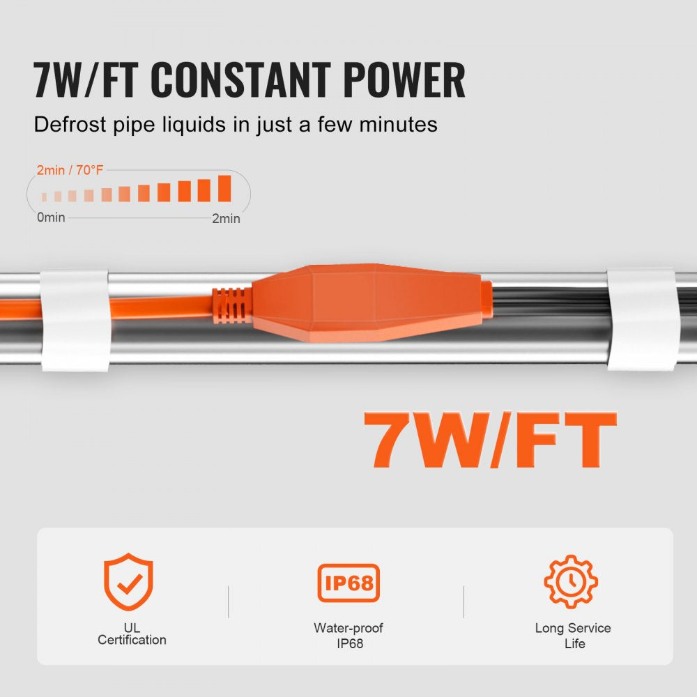 PFPC1-1A024 - 24FT Heating Cable with 7W/FT Power Output