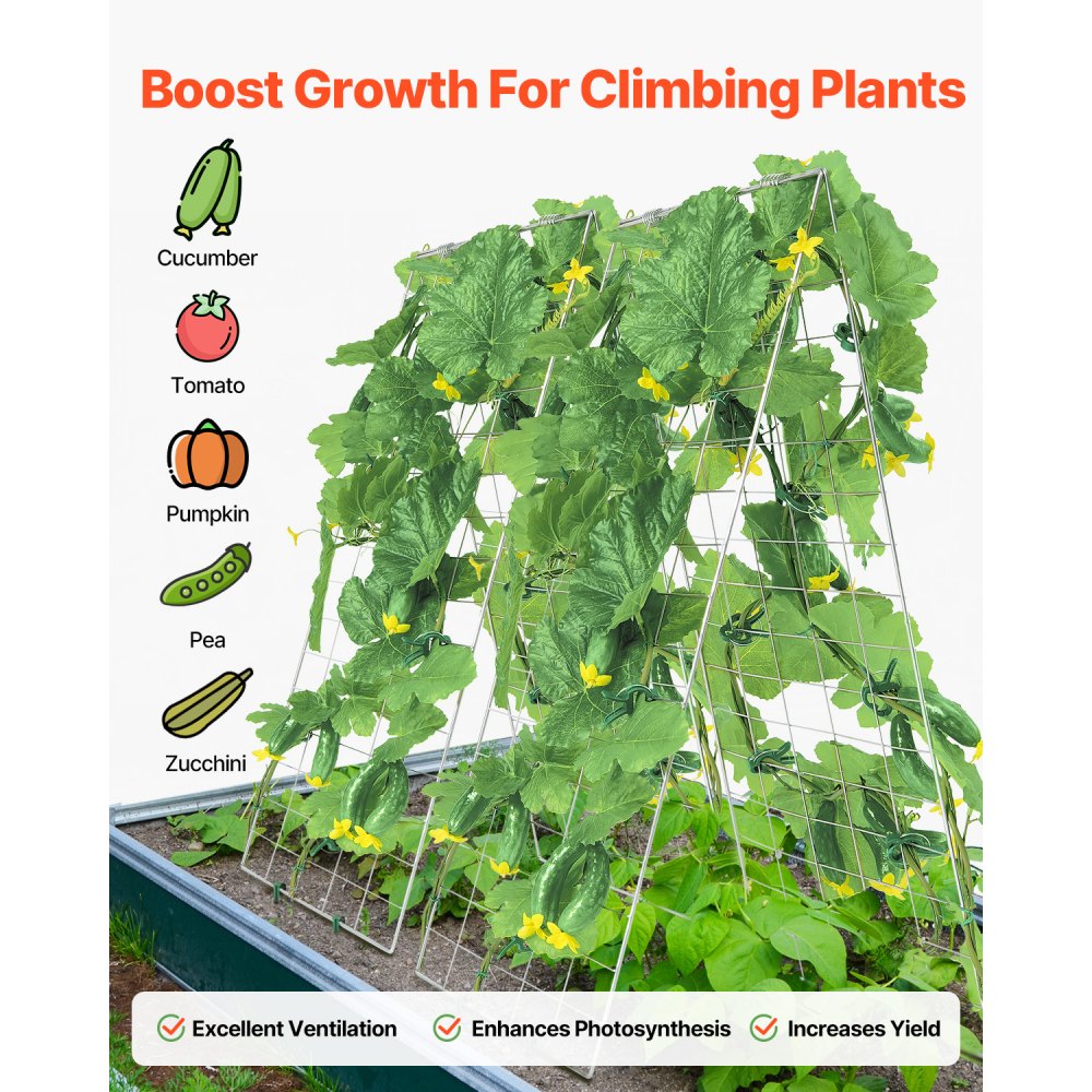 HGPJ002 - Durable 35" x 55" Metal A-Frame Trellis for Climbing Plants