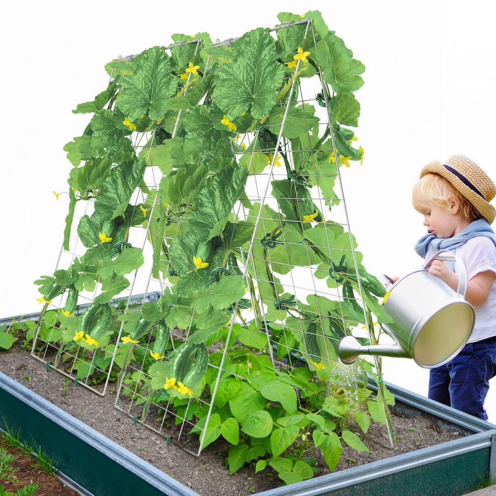 HGPJ002 - Durable 35" x 55" Metal A-Frame Trellis for Climbing Plants