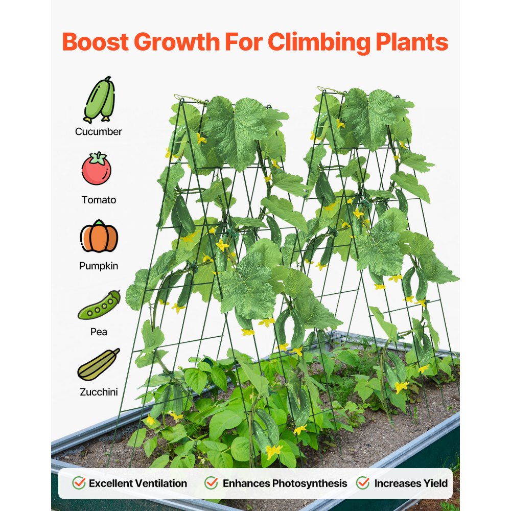 HGPJ001 - Durable 39" Metal A-Frame Trellis for Climbing Plants