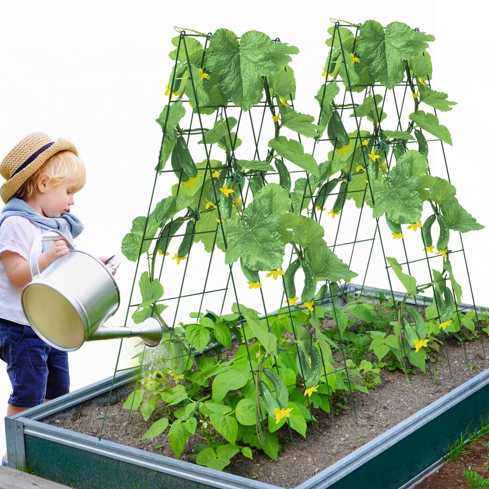 HGPJ001 - Durable 39" Metal A-Frame Trellis for Climbing Plants