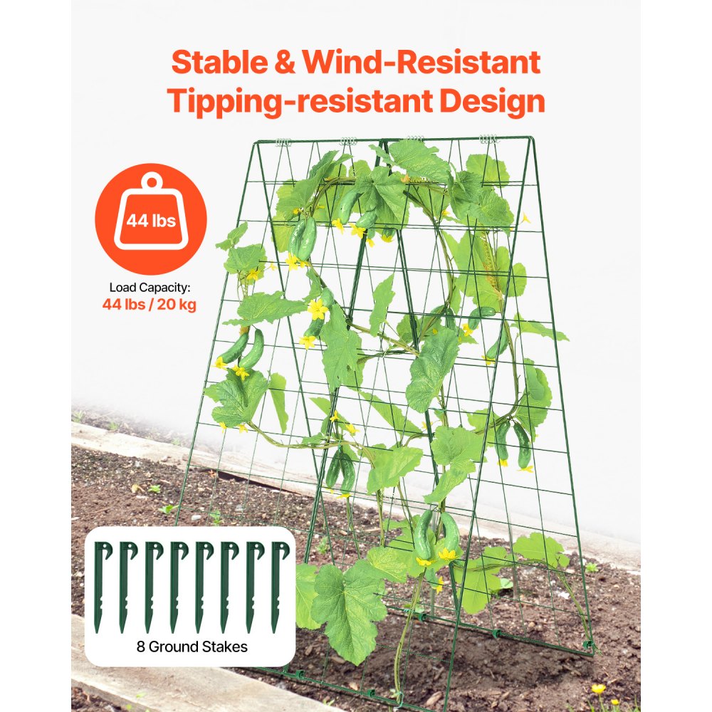 HGPJ003 - 46" Foldable Metal A-Frame Trellis for Climbing Plants