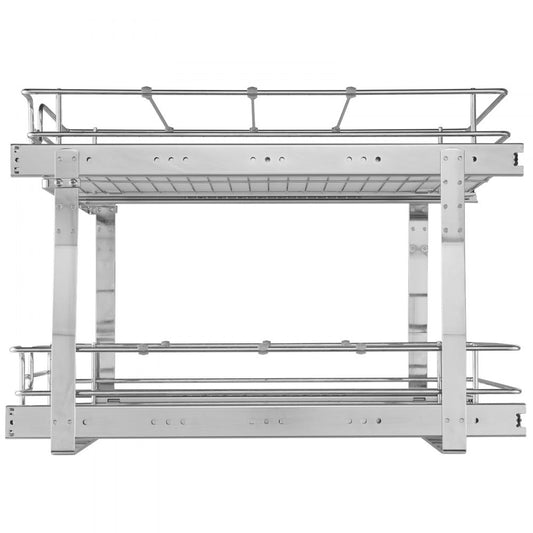LX-C9274 - 2-Tier 14"W Pull Out Chrome Organizer for Cabinets