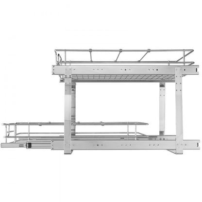 LX-C9274 - 2-Tier 14"W Pull Out Chrome Organizer for Cabinets