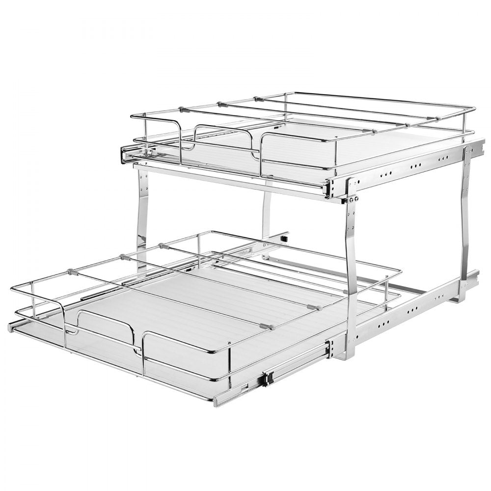 LX-C9275 - Durable 2-Tier Pull-Out Organizer with Adjustable Dividers
