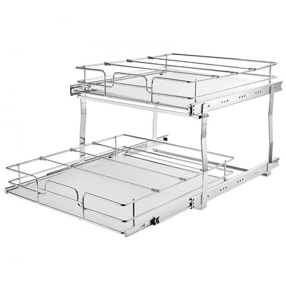 LX-C9275 - Durable 2-Tier Pull-Out Organizer with Adjustable Dividers