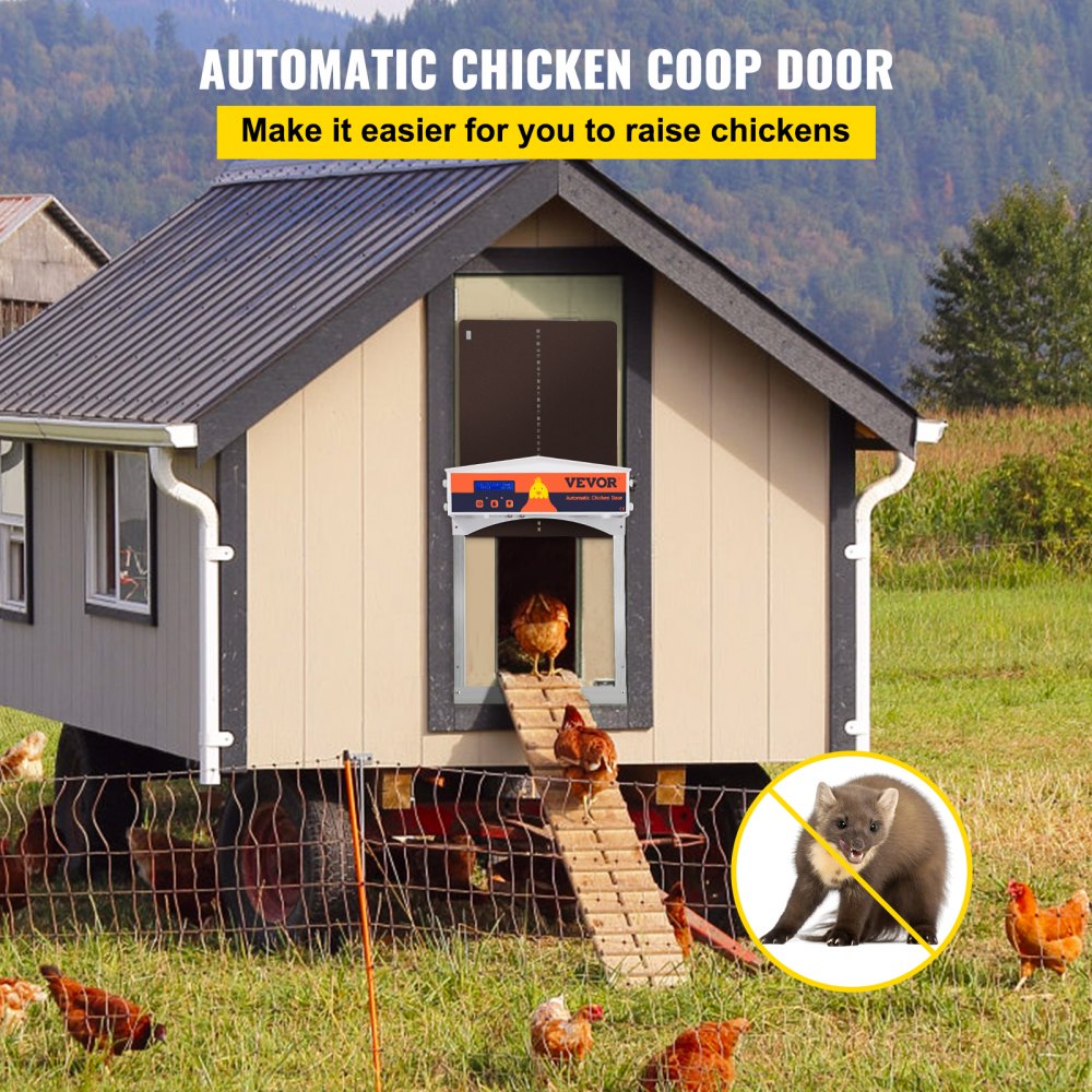 VV-XB - Durable Automatic Chicken Coop Door with Timer & Light Sensor