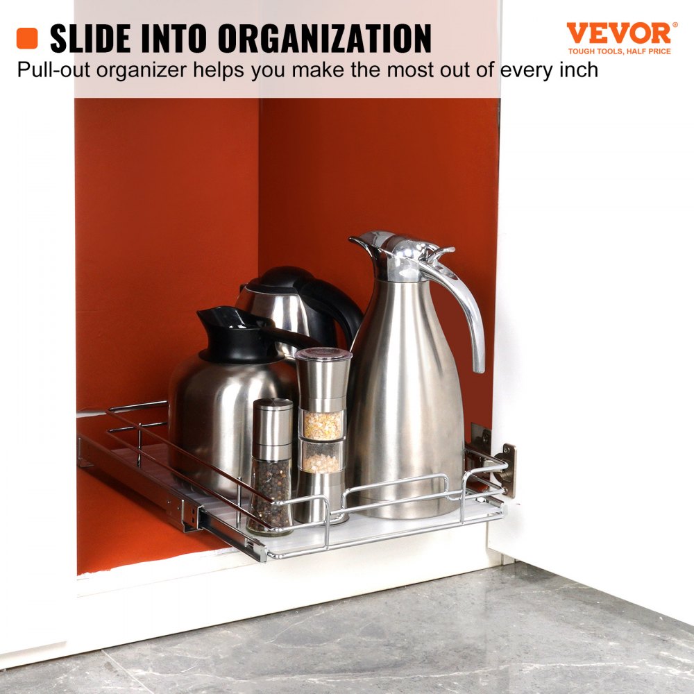 LX-C9139B - Slide-Out Cabinet Organizer for Easy Kitchen & Bathroom Access