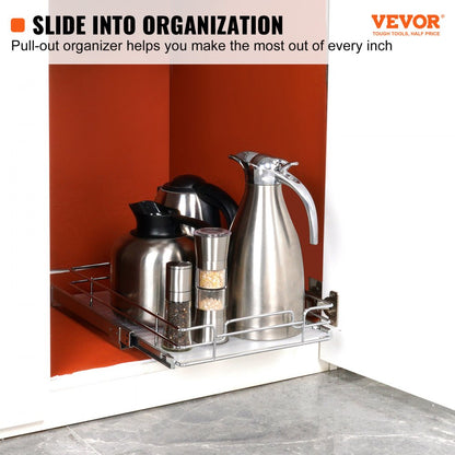 LX-C9139B - Slide-Out Cabinet Organizer for Easy Kitchen & Bathroom Access