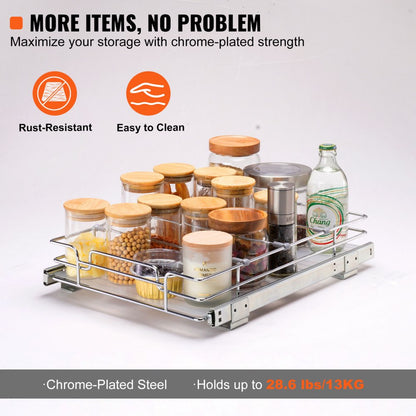 LX-C9139B - Slide-Out Cabinet Organizer for Easy Kitchen & Bathroom Access