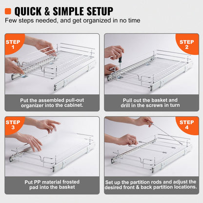 LX-C9139B - Slide-Out Cabinet Organizer for Easy Kitchen & Bathroom Access