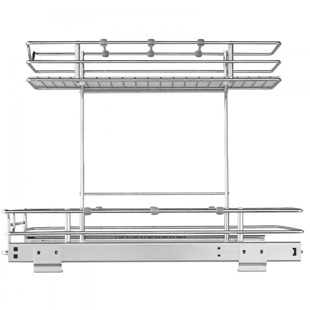 LX-C9138B - 2-Tier 12"W Pull-Out Organizer with Chrome-Plated Steel Design