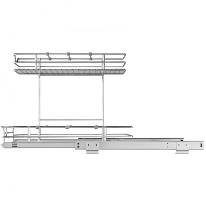 LX-C9138B - 2-Tier 12"W Pull-Out Organizer with Chrome-Plated Steel Design