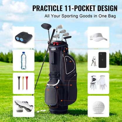 LS-95216 - 14-Way Divider Golf Cart Bag with 11 Pockets - Easy Access