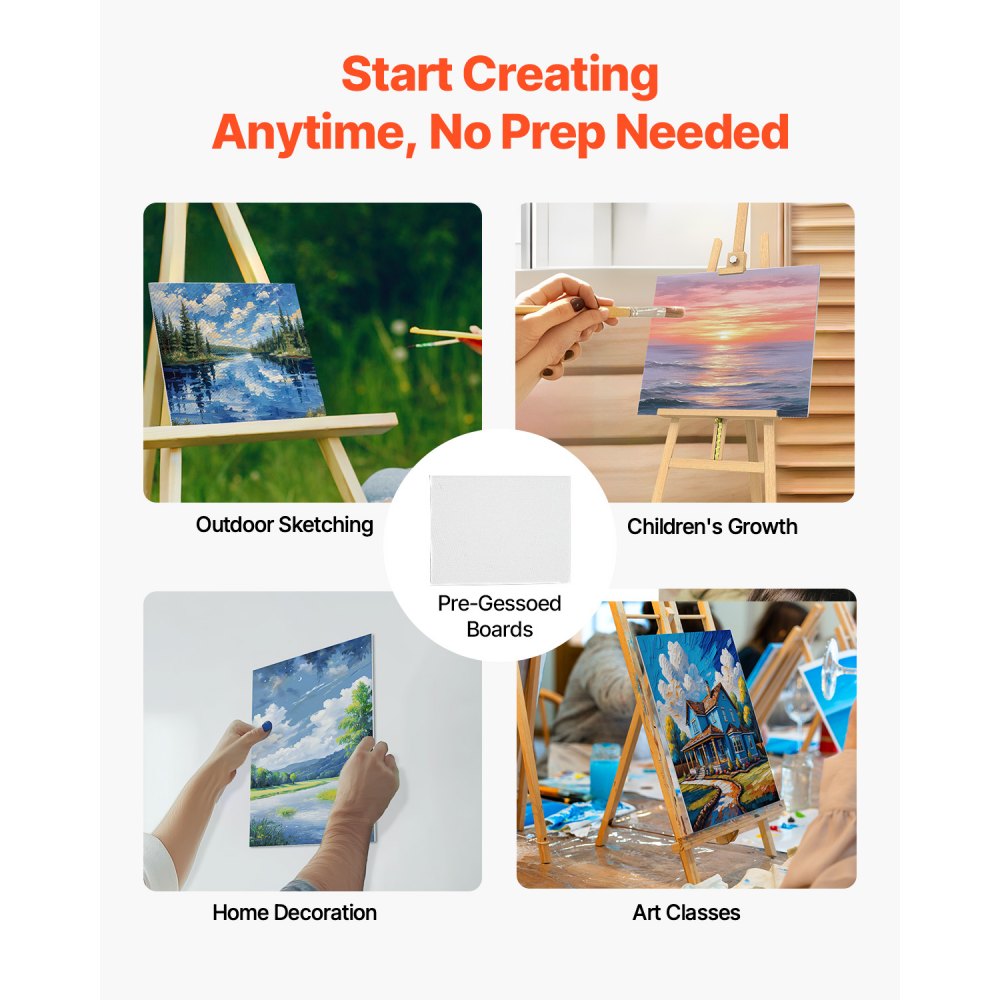 11*14-48 - 48-Pack 11x14" Cotton Canvas Boards for Vibrant Art