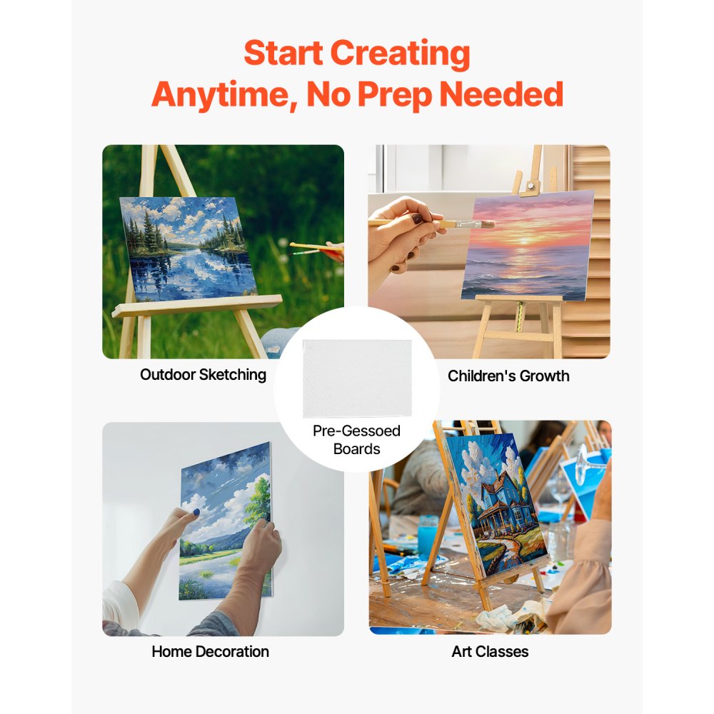 12*16-24 - Set of 24 Pre-Treated 12x16" Canvas Boards for Art