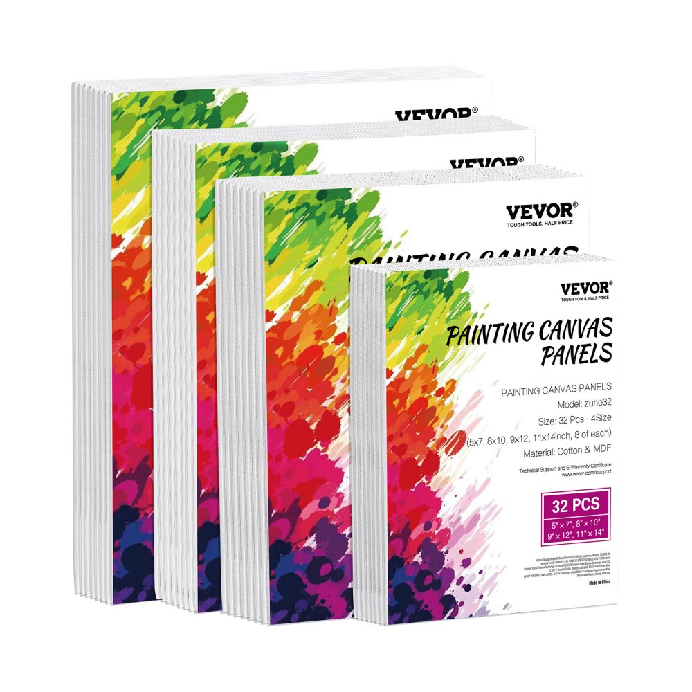 Zuhe32 - Premium 3mm Thick Canvas Boards, 32 Pack for Artists