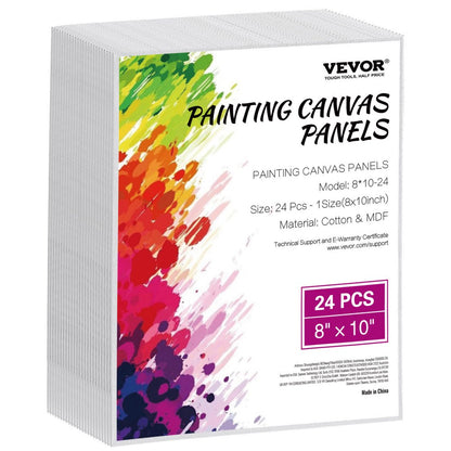 8*10-24 - 24-Pack 8 x 10 Inch Cotton Canvas Boards for Painting