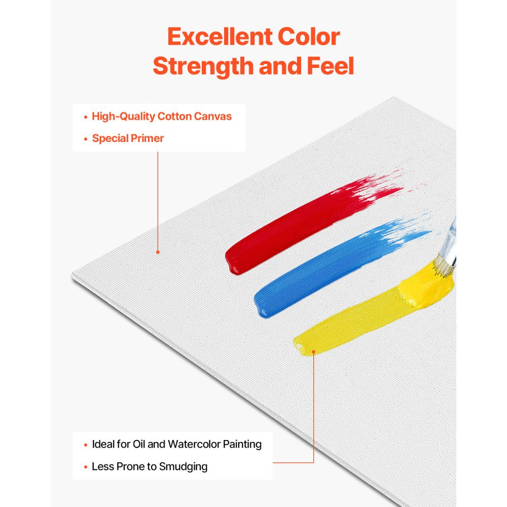 8*10-40 - Durable 8x10 Inch Canvas Boards, 40 Pack, Pre-Treated for Easy Painting
