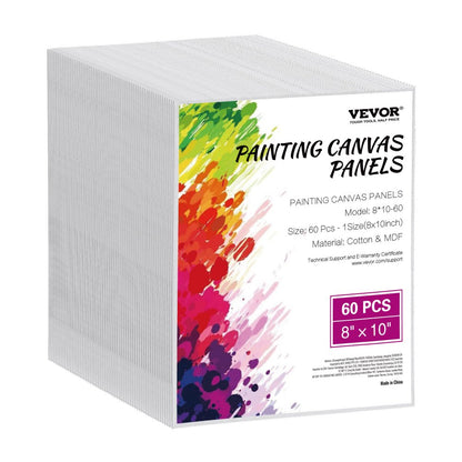 8*10-60 - Premium 8x10 Inch Canvas Boards, 60-Pack for Artists