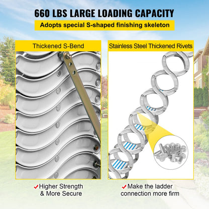 010378770728 - 12-Step Retractable Attic Ladder, Supports 660 lbs, 11.2 ft Reach