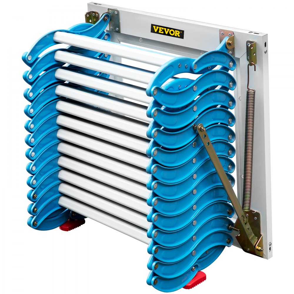 010351927960 - 12-Step Retractable Attic Stairs, 660 lbs Capacity, Space-Saving Design