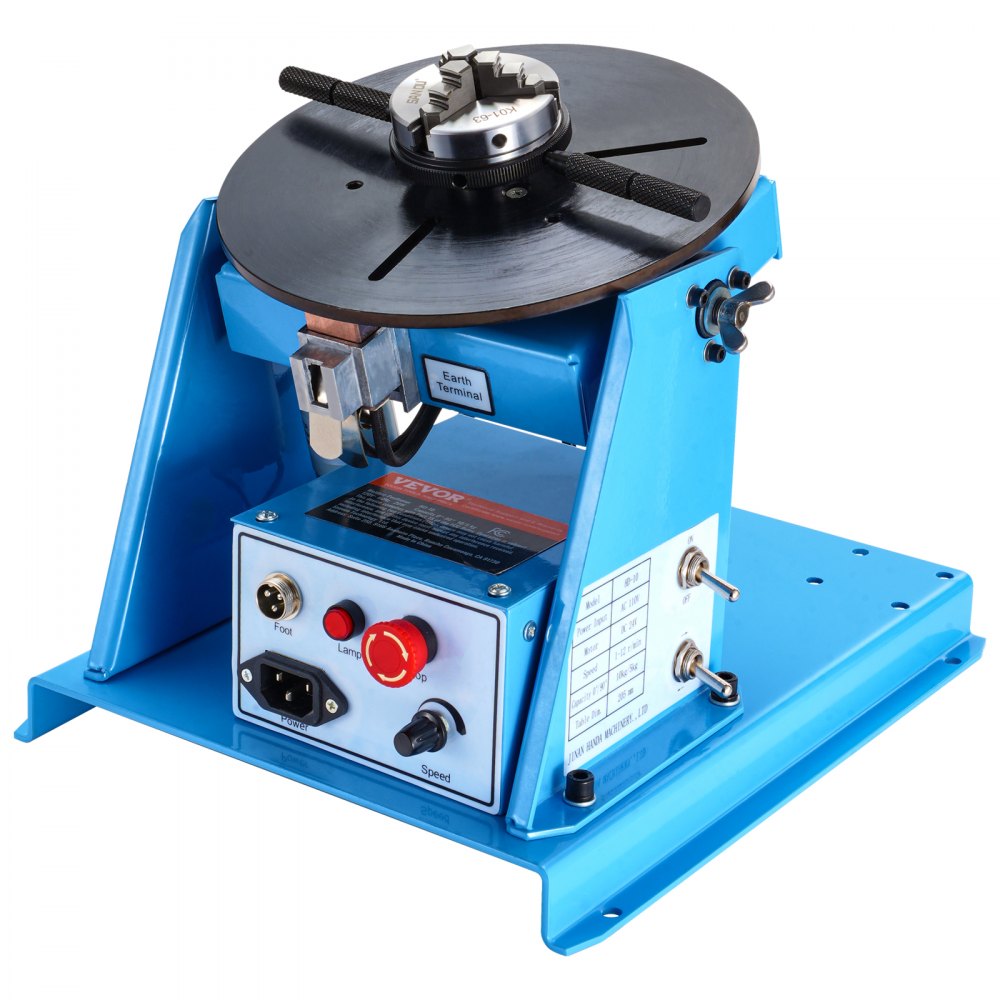 HD-10 - VEVOR 20W Rotary Welding Positioner with 3-Jaw Chuck and 11 lbs Capacity