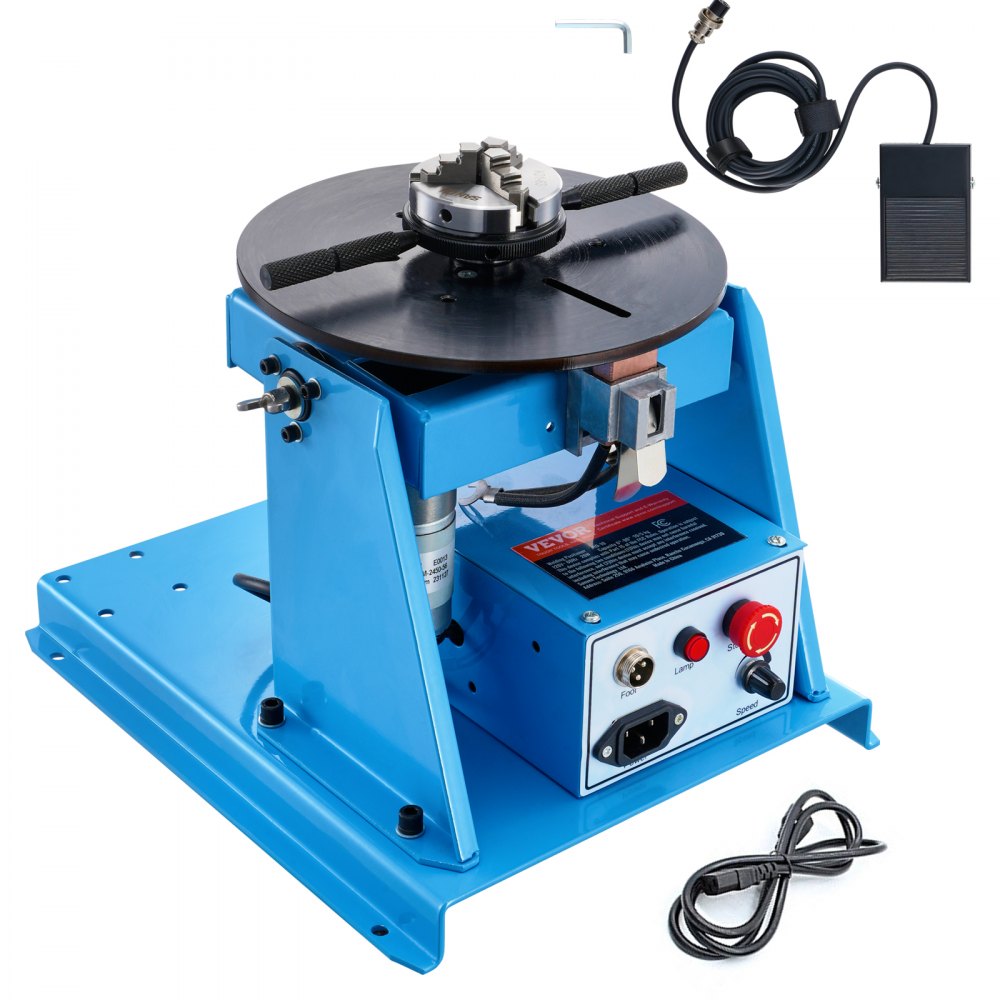 HD-10 - VEVOR 20W Rotary Welding Positioner with 3-Jaw Chuck and 11 lbs Capacity