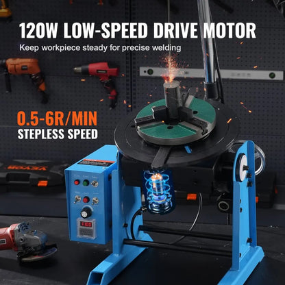 HD-50 - 12.4-Inch Rotary Welding Positioner with Adjustable Tilt and 120W Motor