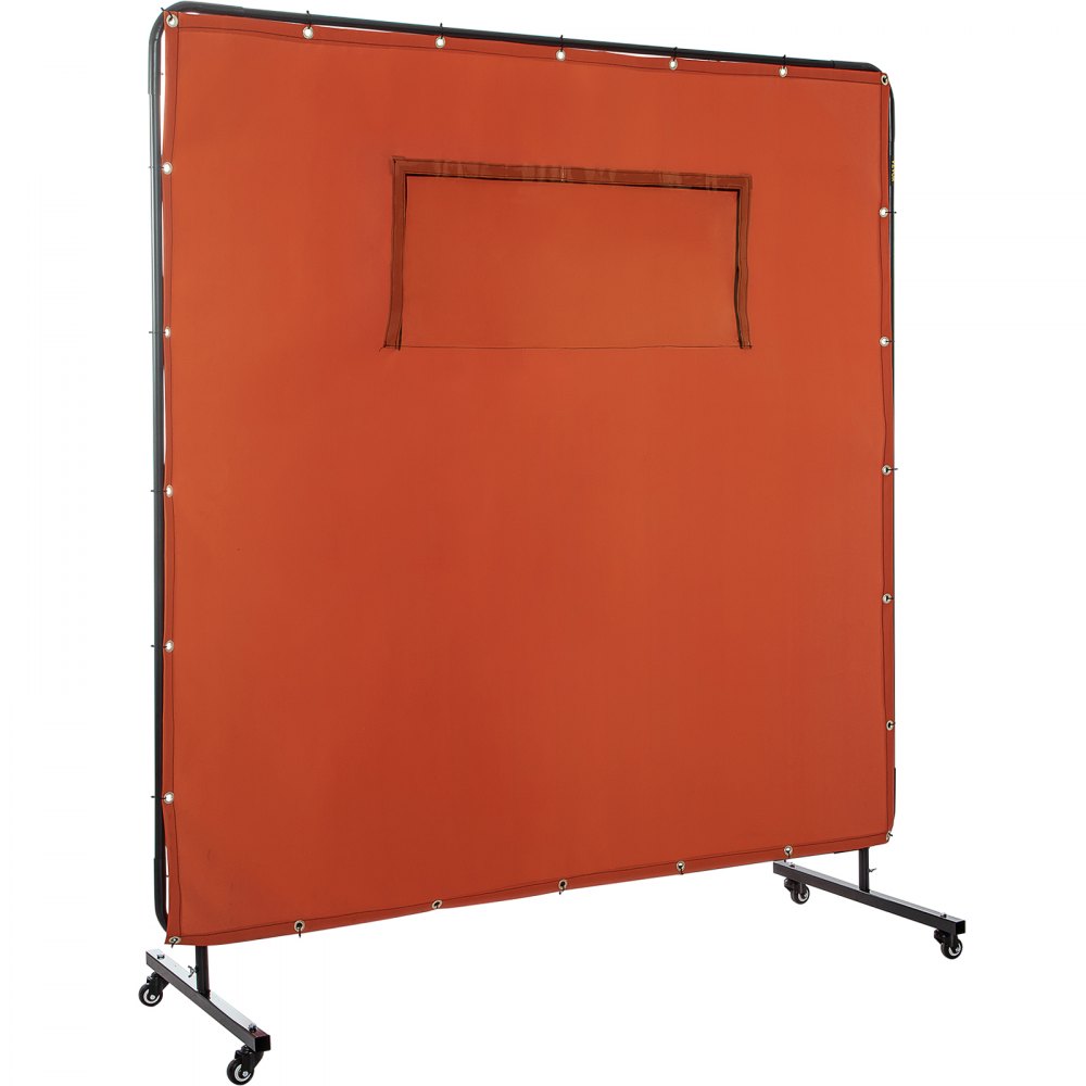 VV-WC-66R - 6' x 6' Fireproof Welding Curtain with Wheels