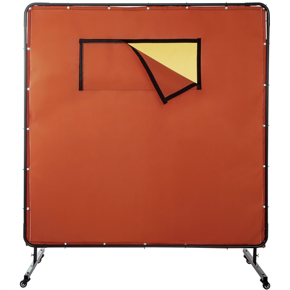 VV-WC-66R - 6' x 6' Fireproof Welding Curtain with Wheels