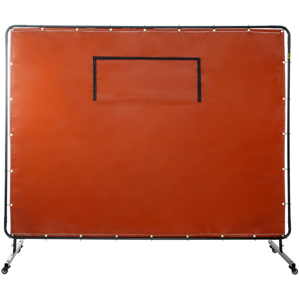 VV-WC-68R - 6' x 8' Flameproof Welding Curtain with Wheels
