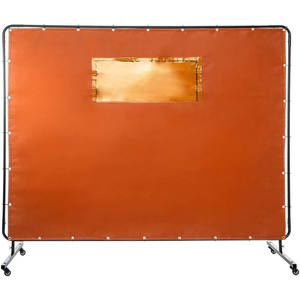 VV-WC-68Y - Durable 6'x8' Welding Curtain with Transparent Window