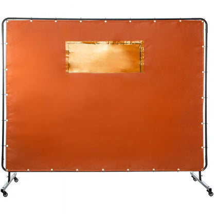 VV-WC-68Y - Durable 6'x8' Welding Curtain with Transparent Window