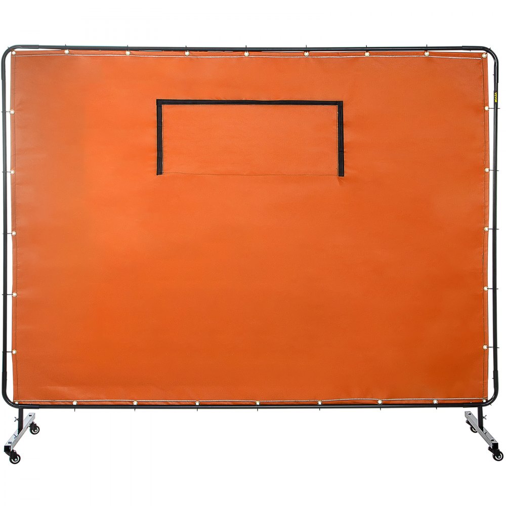 VV-WC-68Y - Durable 6'x8' Welding Curtain with Transparent Window