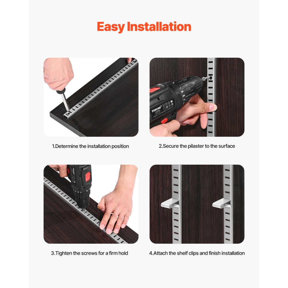 GD03 - Heavy-Duty 72.68" Adjustable Shelf Rail in SPCC Steel