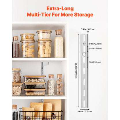 DCLZ01 - Heavy-Duty 39-Inch Adjustable Steel Shelf Track System