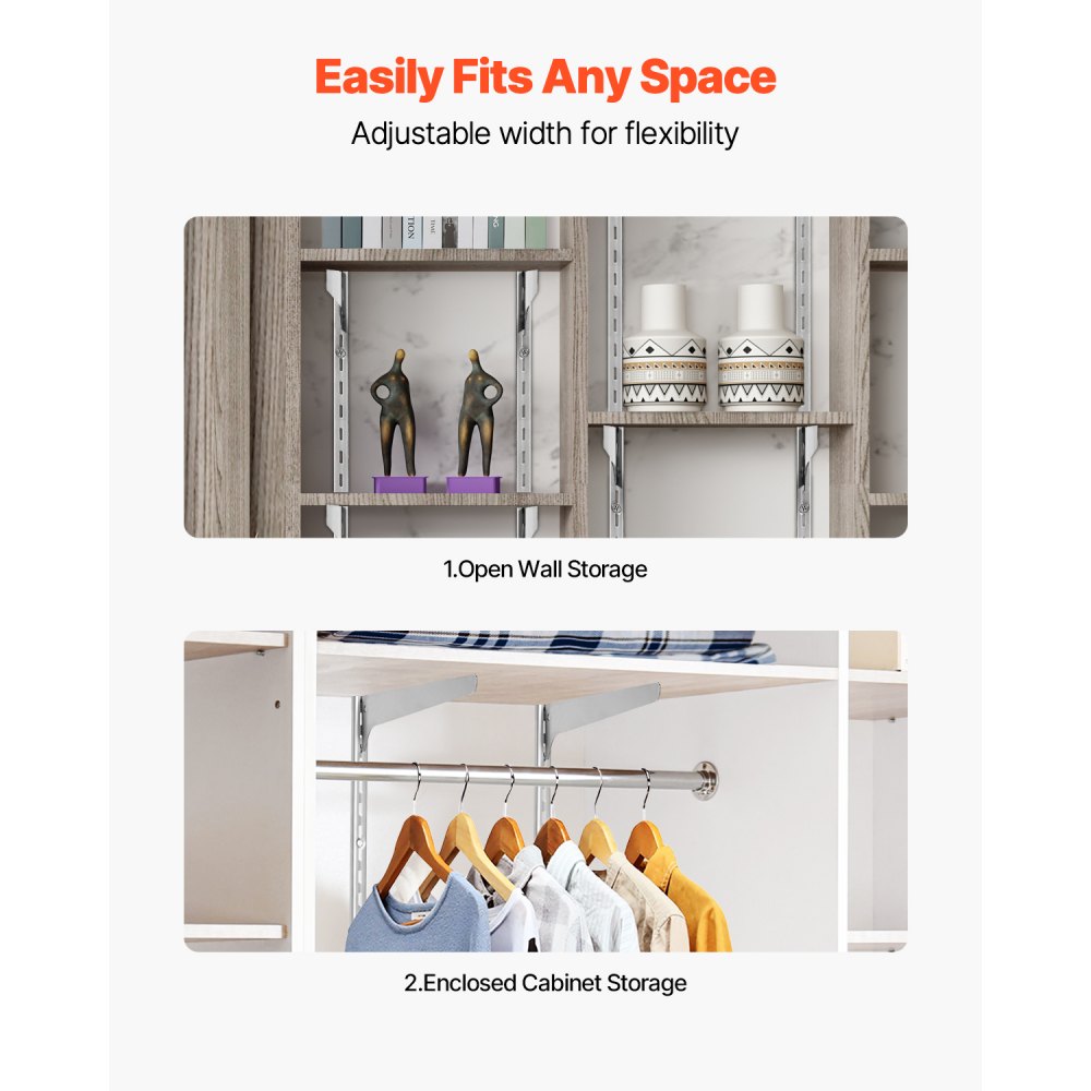 DCLZ01 - Heavy-Duty 39-Inch Adjustable Steel Shelf Track System