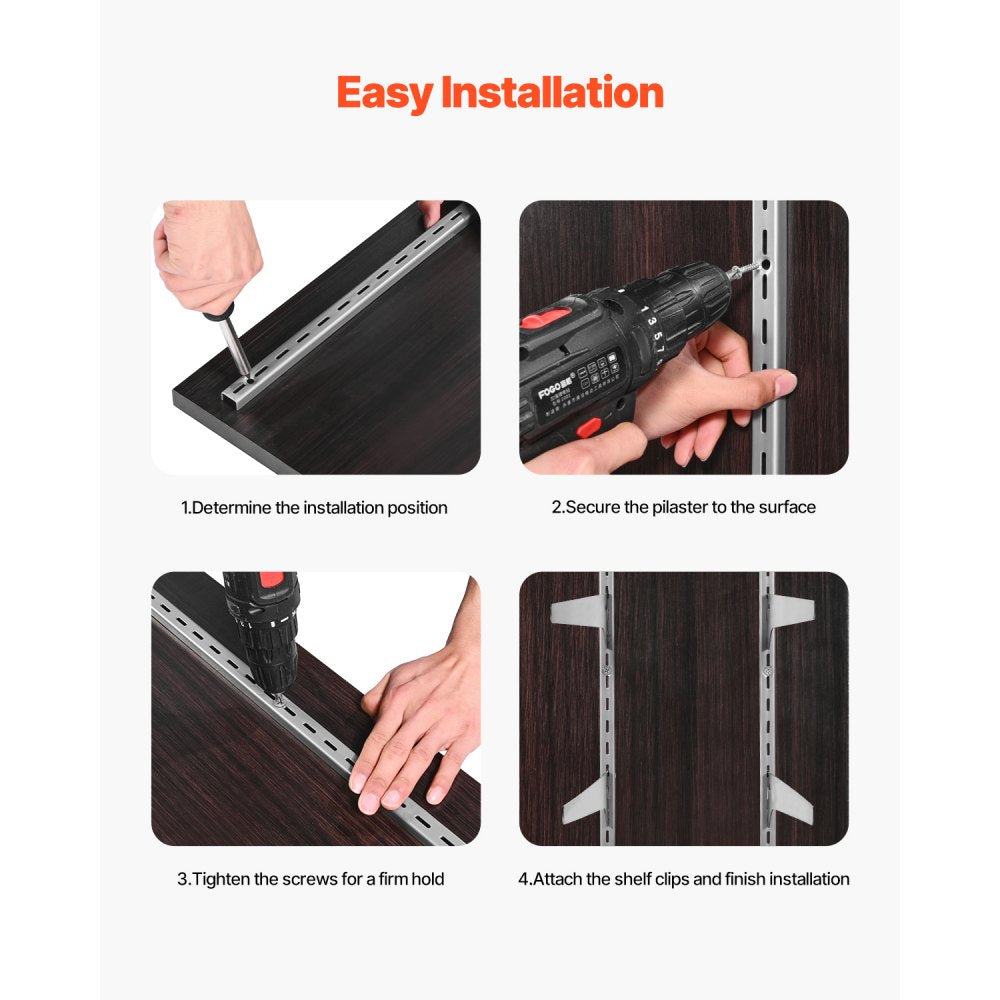 DCLZ01 - Heavy-Duty 39-Inch Adjustable Steel Shelf Track System