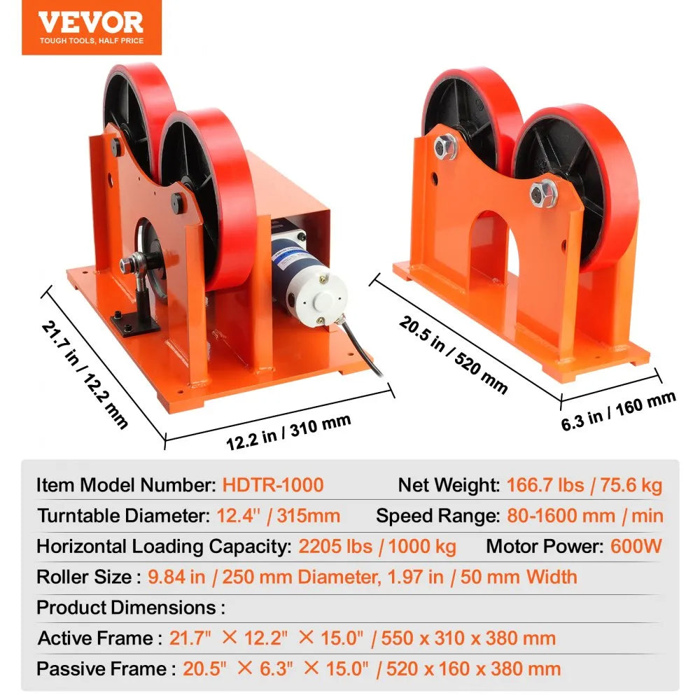 HDTR-1000 - VEVOR 2205 lbs Capacity Linkage Roller for Welding
