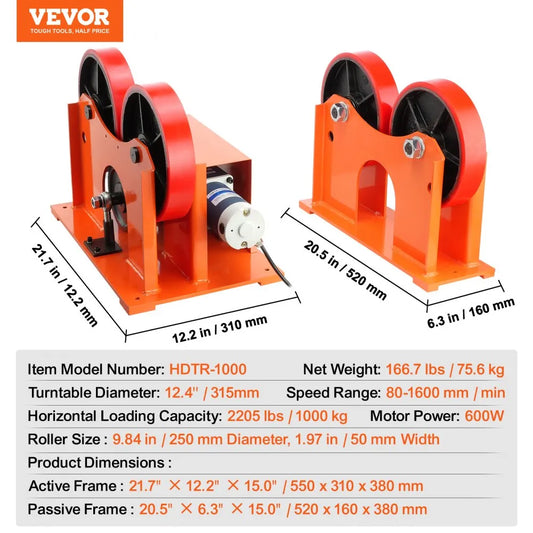 HDTR-1000 - VEVOR 2205 lbs Capacity Linkage Roller for Welding