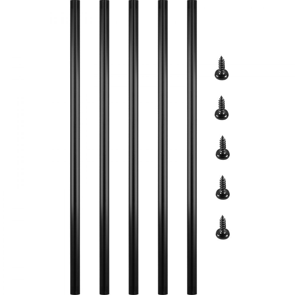 010893633742 - 32" Metal Deck Balusters, Black Aluminum with Screws