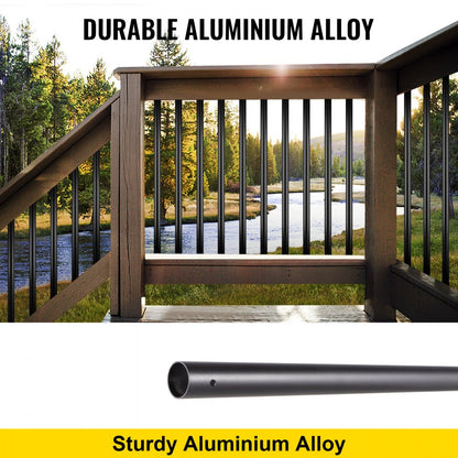 010351824600 - 36" Black Aluminum Deck Balusters, Stylish & Durable