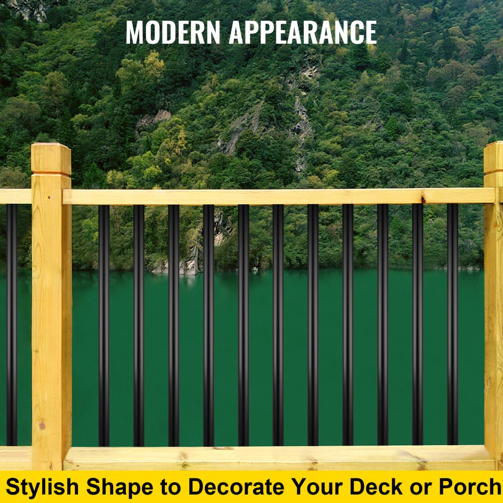 010351824600 - 36" Black Aluminum Deck Balusters, Stylish & Durable