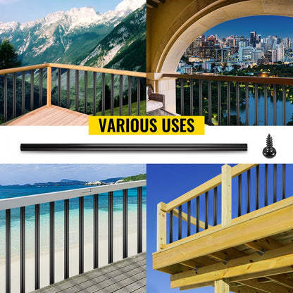 010351824600 - 36" Black Aluminum Deck Balusters, Stylish & Durable