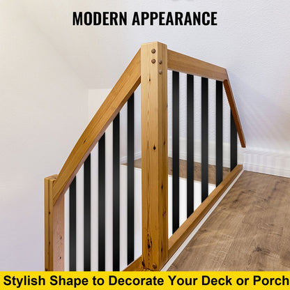 010821649388 - Modern Black Aluminum Deck Balusters, Easy Installation