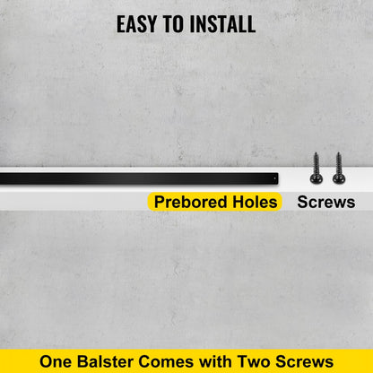 010821649388 - Modern Black Aluminum Deck Balusters, Easy Installation