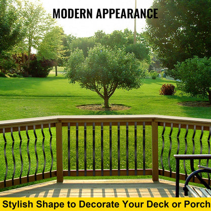 010889851220 - 32.25" Aluminum Alloy Black Deck Balusters, Easy Installation